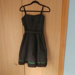 Marices polka dot dress with green accents